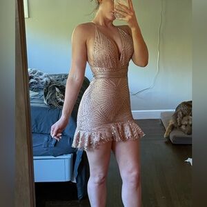 Hello Molly gold mini dress